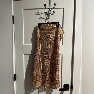 Strapless sequin club dress